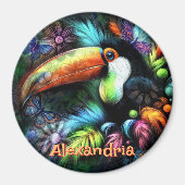 Whimsical Abstract Toucan Bird Personalized Magneet (Voorkant)