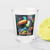 Whimsical Abstract Toucan Bird Personalized Shot Glas (Voorkant)