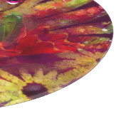 Whimsical Abstract Turkije Bloemen Rood Geel Snijplank (Hoek)