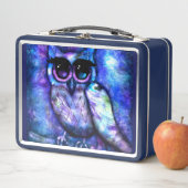 Whimsical Abstract Uil Big-Eyed Blue Paarse (In situ)