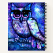Whimsical Abstract Uil Big-Eyed Blue Paarse Notitieboek (Achterkant)