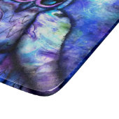 Whimsical Abstract Uil Big-Eyed Blue Paarse Snijplank (Hoek)