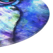 Whimsical Abstract Uil Big-Eyed Blue Paarse Snijplank (Hoek)