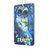 Whimsical Abstract Uil Blauw Groen Gepersonaliseer Luchtverfrisser (Links)