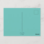 Whimsical Abstract Vogel Bloemen Blauwgroen Paarse Briefkaart (Achterkant)