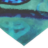 Whimsical Abstract Vogel Bloemen Blauwgroen Paarse Tafelkleed (Gekanteld)