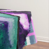 Whimsical Abstract Vogel Bloemen Blauwgroen Paarse Tafelkleed (Voorbeeld)