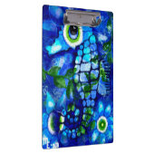 Whimsical Abstract Zeepaardje Blauw Blauwgroen Gro Klembord (Rechts)