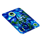 Whimsical Abstract Zeepaardje Blauw Blauwgroen Gro Magneet (Rechterzijde)