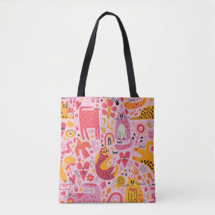 Whimsical Abstracte Animal Art Canvas tas - Kleurr