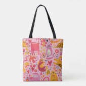 Whimsical Abstracte Animal Art Canvas tas - Kleurr (Achterkant)