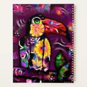 Whimsical Abstracte Bloemen Toucan Vogel Paarse Planner (Achterkant)