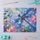 Whimsical Abstracte Dragonfly Bloemen Decoupage Tissuepapier (Craft)