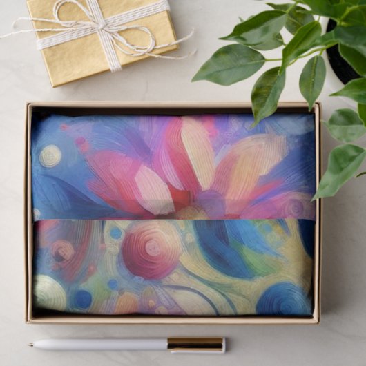 Whimsical Abstracte Dragonfly Bloemen Decoupage Tissuepapier (Geschenk)