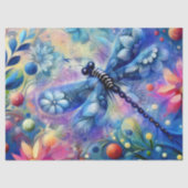 Whimsical Abstracte Dragonfly Bloemen Decoupage Tissuepapier (Voorkant)