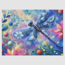 Whimsical Abstracte Dragonfly Bloemen Decoupage