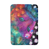 Whimsical Abstracte Dromerige Kitty Cat Blauwgroen Badmat (Voorkant Verticaal)