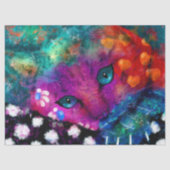 Whimsical Abstracte Dromerige Kitty Cat Decoupage Tissuepapier (Voorkant)