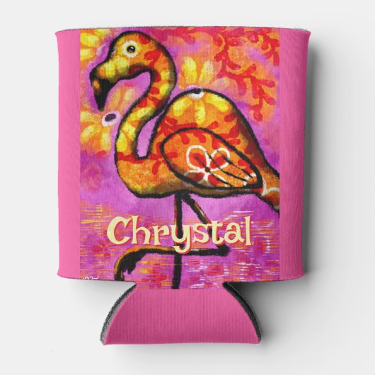 Whimsical Abstracte Flamingo Bird gepersonaliseerd Blikjeskoeler (Voorkant)