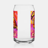 Whimsical Abstracte Flamingo Bird gepersonaliseerd Blikvorm Glas (Rechts)