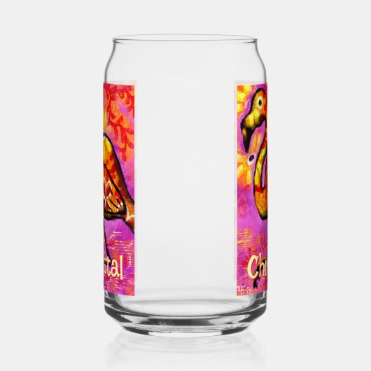 Whimsical Abstracte Flamingo Bird gepersonaliseerd Blikvorm Glas (Links)