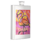 Whimsical Abstracte Flamingo Bird gepersonaliseerd Flacon (Rechts)