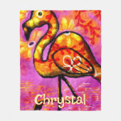 Whimsical Abstracte Flamingo Bird gepersonaliseerd Fleece Deken (Voorkant)
