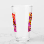 Whimsical Abstracte Flamingo Bird gepersonaliseerd Glas (Links)