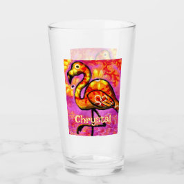 Whimsical Abstracte Flamingo Bird gepersonaliseerd Glas