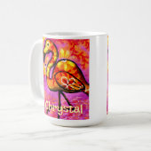 Whimsical Abstracte Flamingo Bird gepersonaliseerd Koffiemok (Voorkant links)