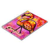 Whimsical Abstracte Flamingo Bird gepersonaliseerd Notitieboek (Linkerzijde)