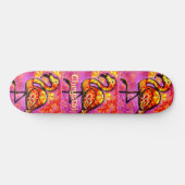 Whimsical Abstracte Flamingo Bird gepersonaliseerd Persoonlijk Skateboard (Horizontaal)
