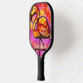 Whimsical Abstracte Flamingo Bird gepersonaliseerd Pickleball Paddle (Links)