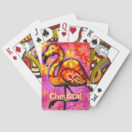 Whimsical Abstracte Flamingo Bird gepersonaliseerd Pokerkaarten
