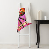 Whimsical Abstracte Flamingo Bird gepersonaliseerd Sherpa Deken (In situ)