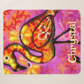 Whimsical Abstracte Flamingo Bird gepersonaliseerd Sherpa Deken (Voorkant (horizontaal))