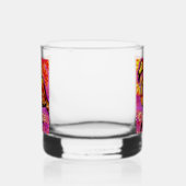 Whimsical Abstracte Flamingo Bird gepersonaliseerd Whisky Glas (Rechts)
