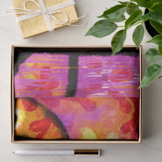 Whimsical Abstracte Flamingo Bloemen Decoupage Tissuepapier (Geschenk)