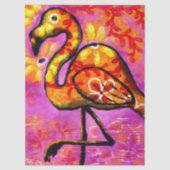 Whimsical Abstracte Flamingo Bloemen Decoupage Tissuepapier (Voorkant)