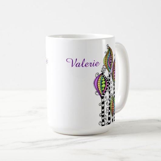 Whimsical Abstracte Flowers Koffiemok (Voorkant rechts)