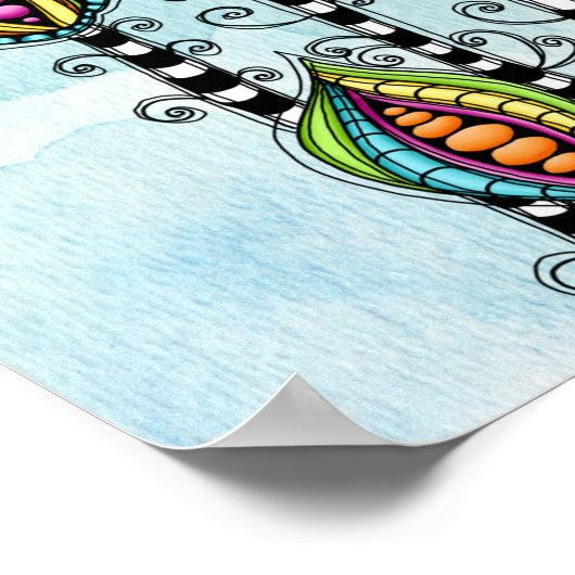 Whimsical Abstracte Flowers Poster (Hoek)