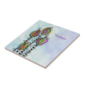 Whimsical Abstracte Flowers Tegeltje (Zijkant)