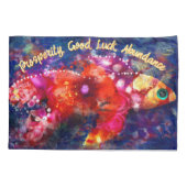 Whimsical Abstracte goudvis Paarse Sinaasappel Roz Kussensloop (Achterkant)