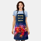 Whimsical Abstracte goudvis Paarse Sinaasappel Roz Schort (Gedragen)