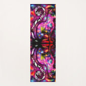 Whimsical Abstracte Kitty Cat Bloemen Rood Groen R Yogamat (Voorkant)