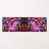 Whimsical Abstracte Kitty Cat Bloemen Rood Groen R Yogamat (Voorkant (horizontaal))