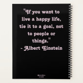 Whimsical Abstracte Kitty Cat Bloemen Roze Zwart Planner (Achterkant)