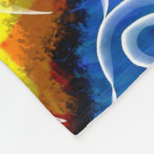 Whimsical Abstracte Koi Goudvis Sinaasappel Blauwe Fleece Deken (Hoek)