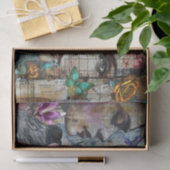 Whimsical Abstracte Kunst Collage Decoupage Tissuepapier (Geschenk)