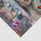 Whimsical Abstracte Kunst Collage Decoupage Tissuepapier (Detail)
